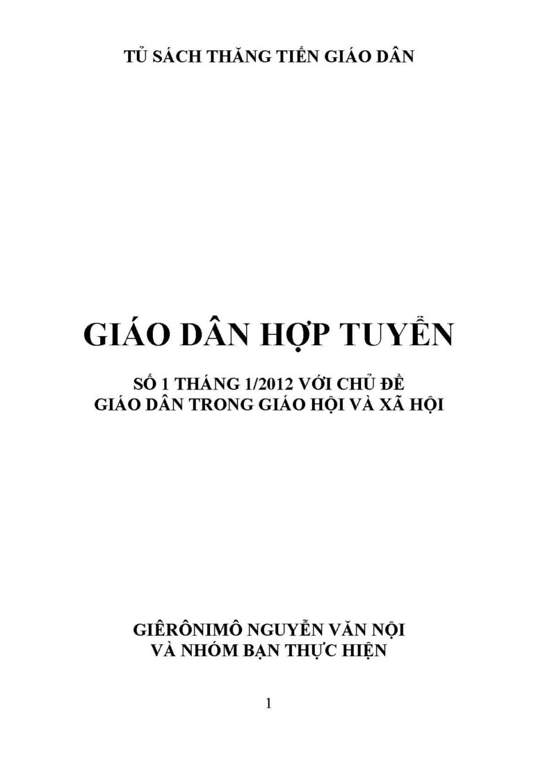 GIÁO DÂN HỢP TUYỂN SỐ 1